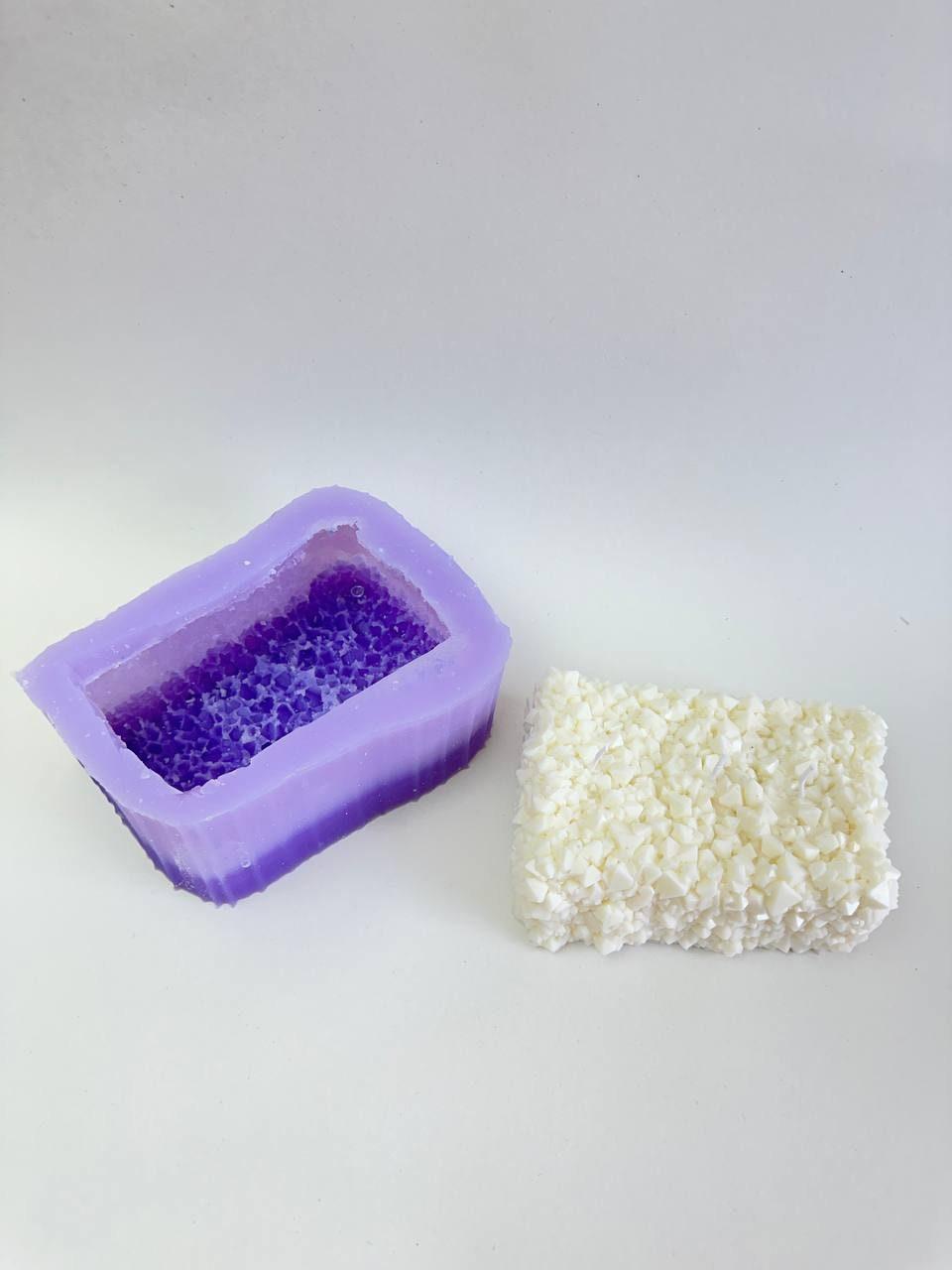 Large Square Silicone Mold for Crystal-Embedded Candle Making