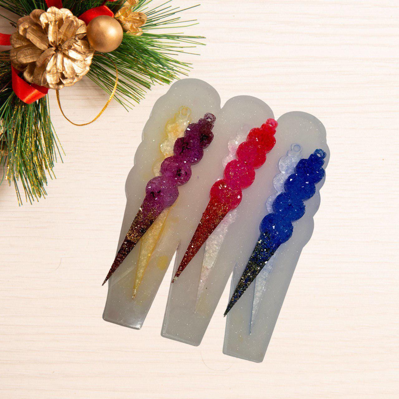 Druzy Icicle Silicone Mold – 3 Unique Shapes for DIY Resin Crafts