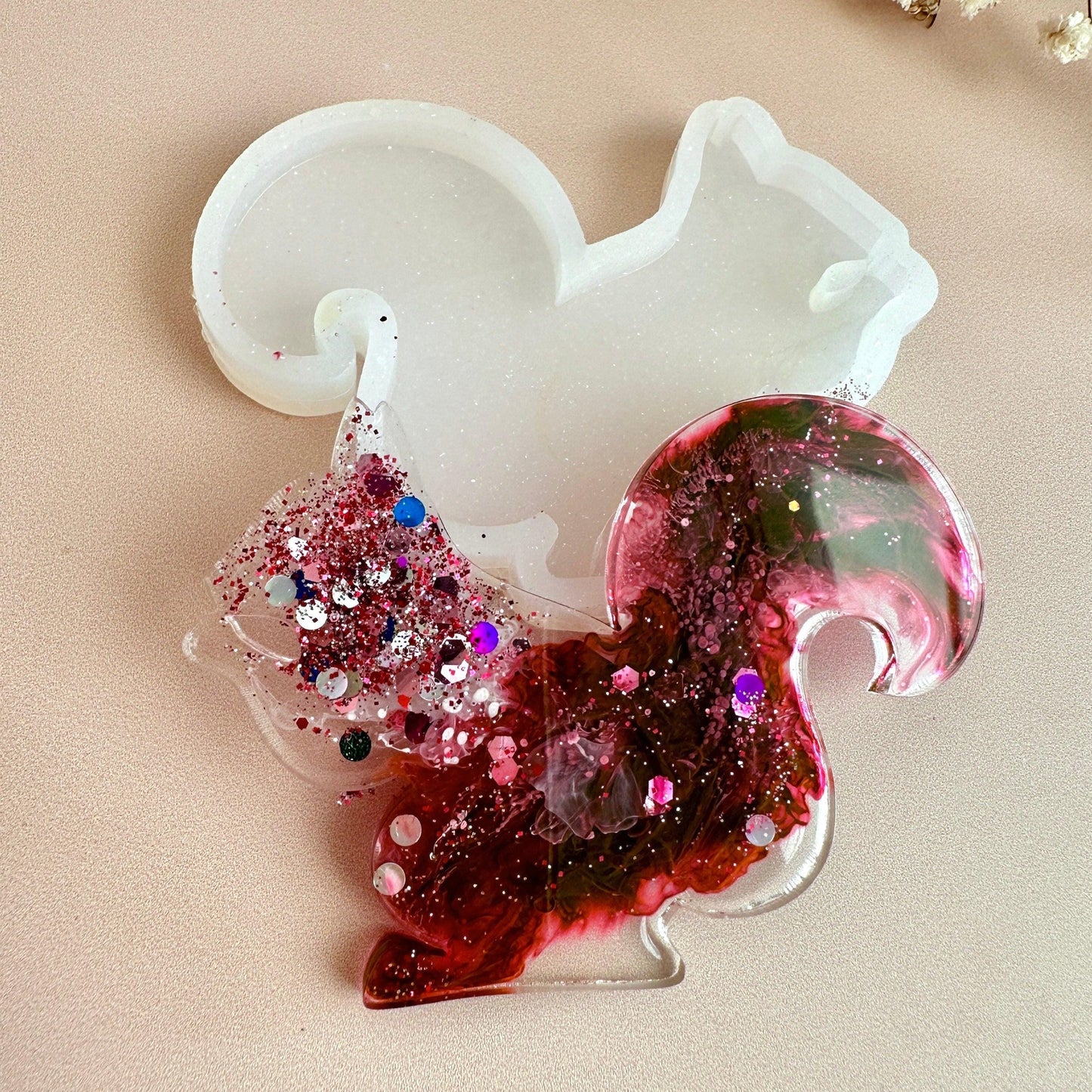 Adorable Squirrel Christmas Tree Silicone Mold for Resin Art