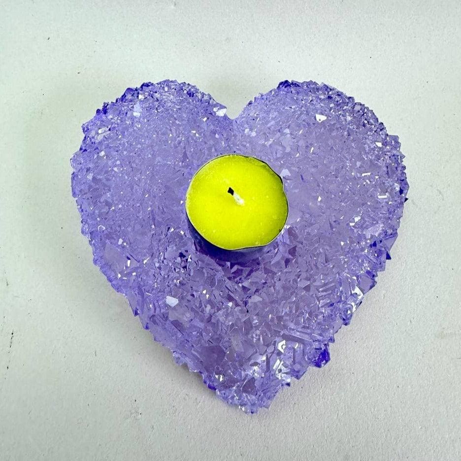 Large Handmade Silicone Mold for Heart-Shaped Crystal Tea Light Holders - Ideas Decor Shop