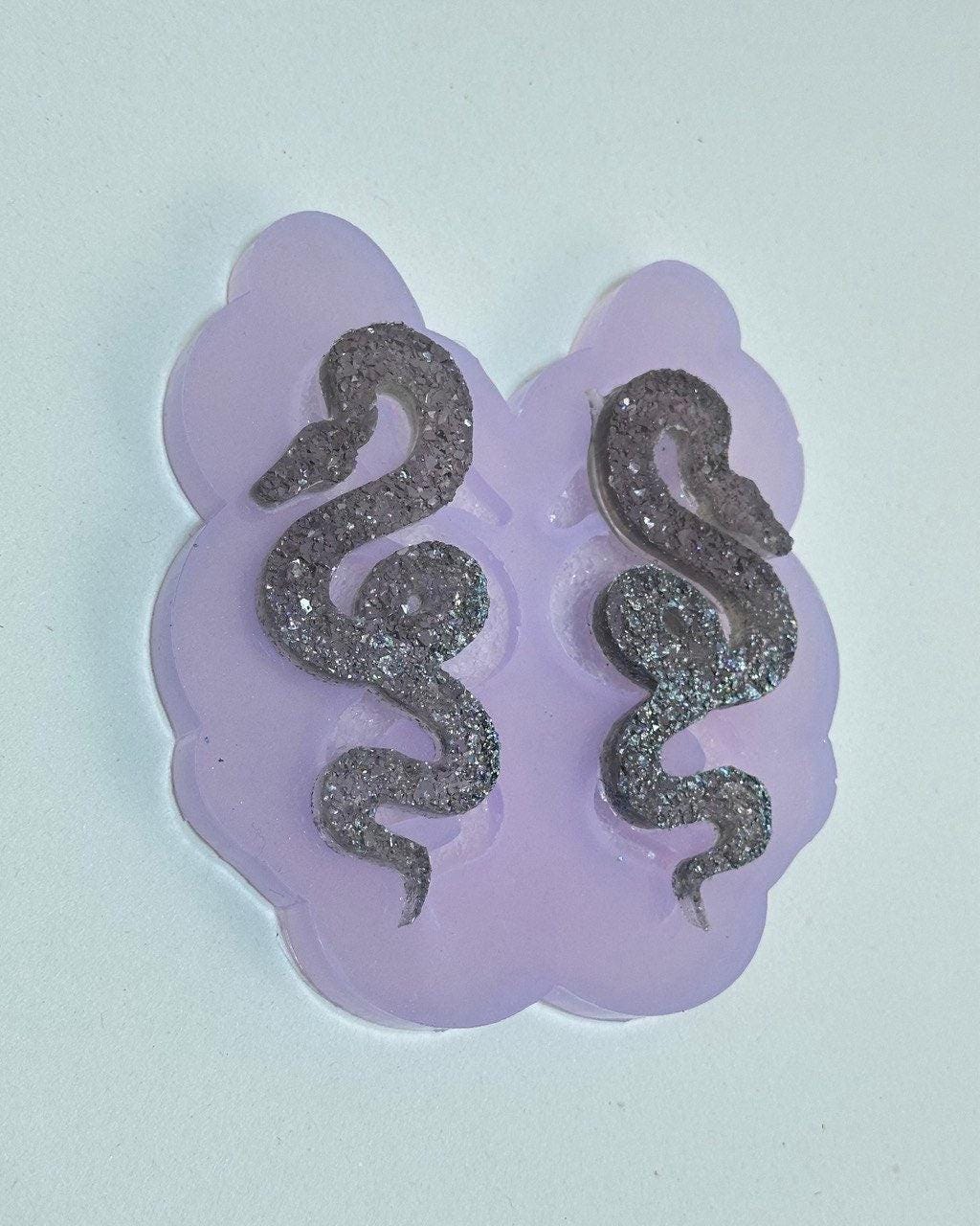 Set of 2 Premium Crystal Snakes Silicone Molds for Resin Jewelry