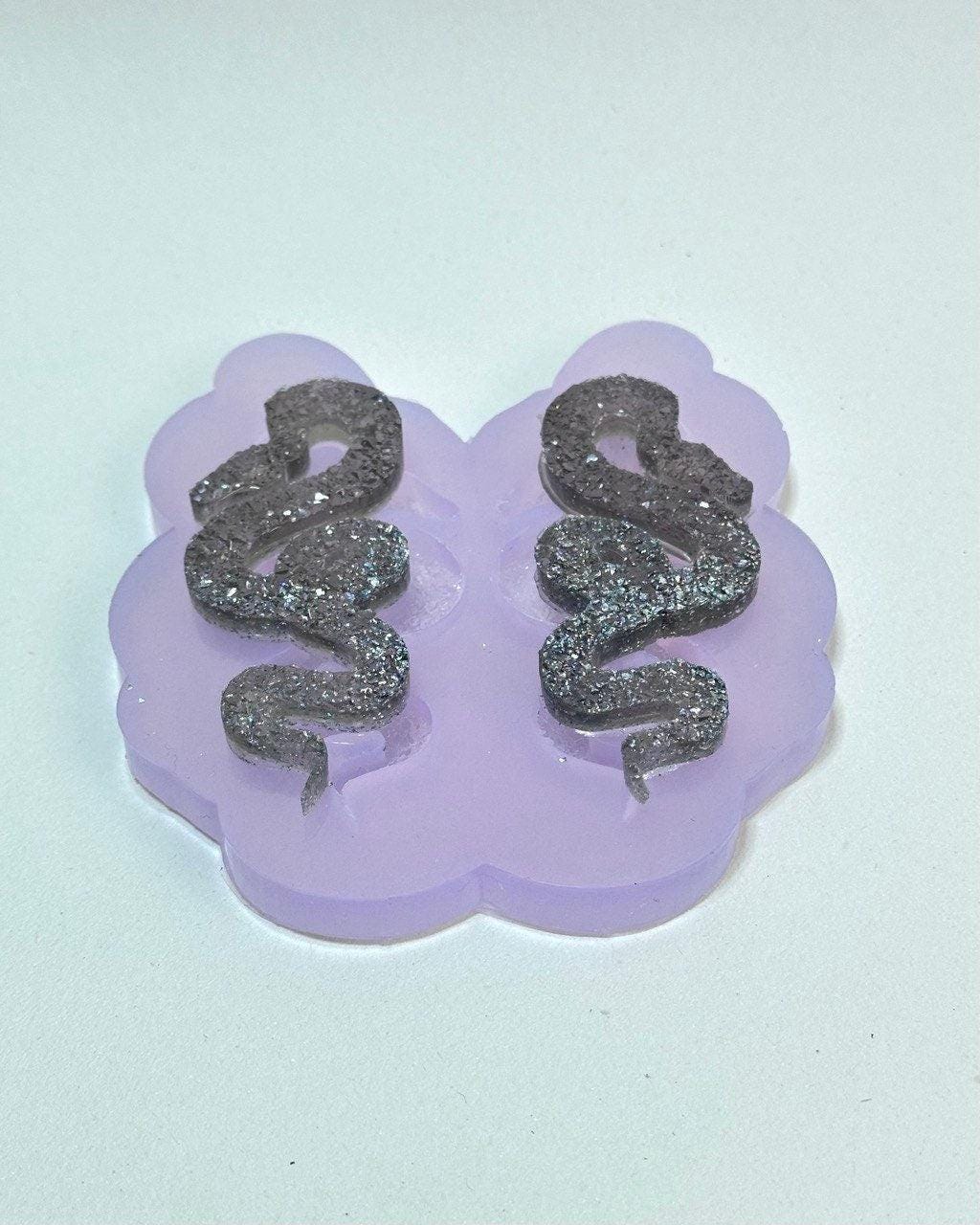 Set of 2 Premium Crystal Snakes Silicone Molds for Resin Jewelry