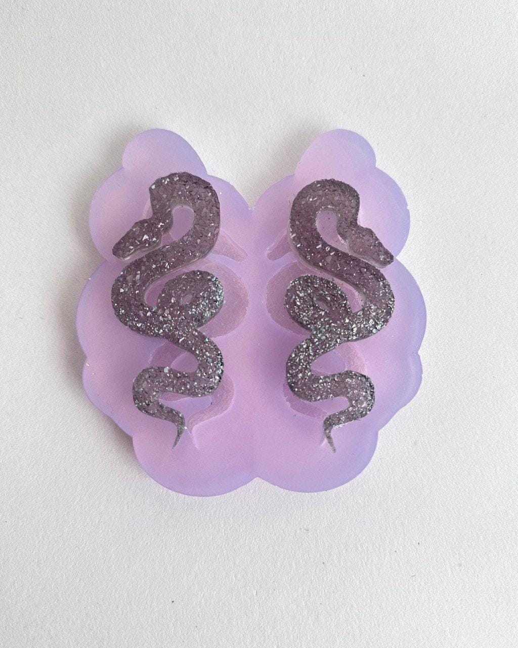 Set of 2 Premium Crystal Snakes Silicone Molds for Resin Jewelry