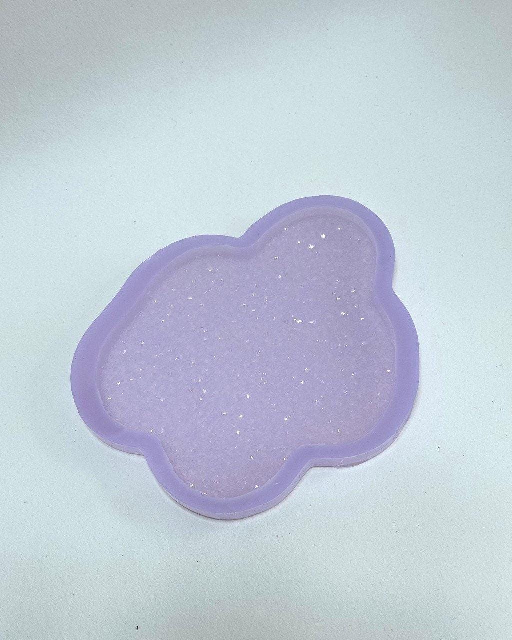 Crystal Silicone Mold Coaster Holder for Gesmonite Gypsum Resin - Craft Supply, Serving Tray