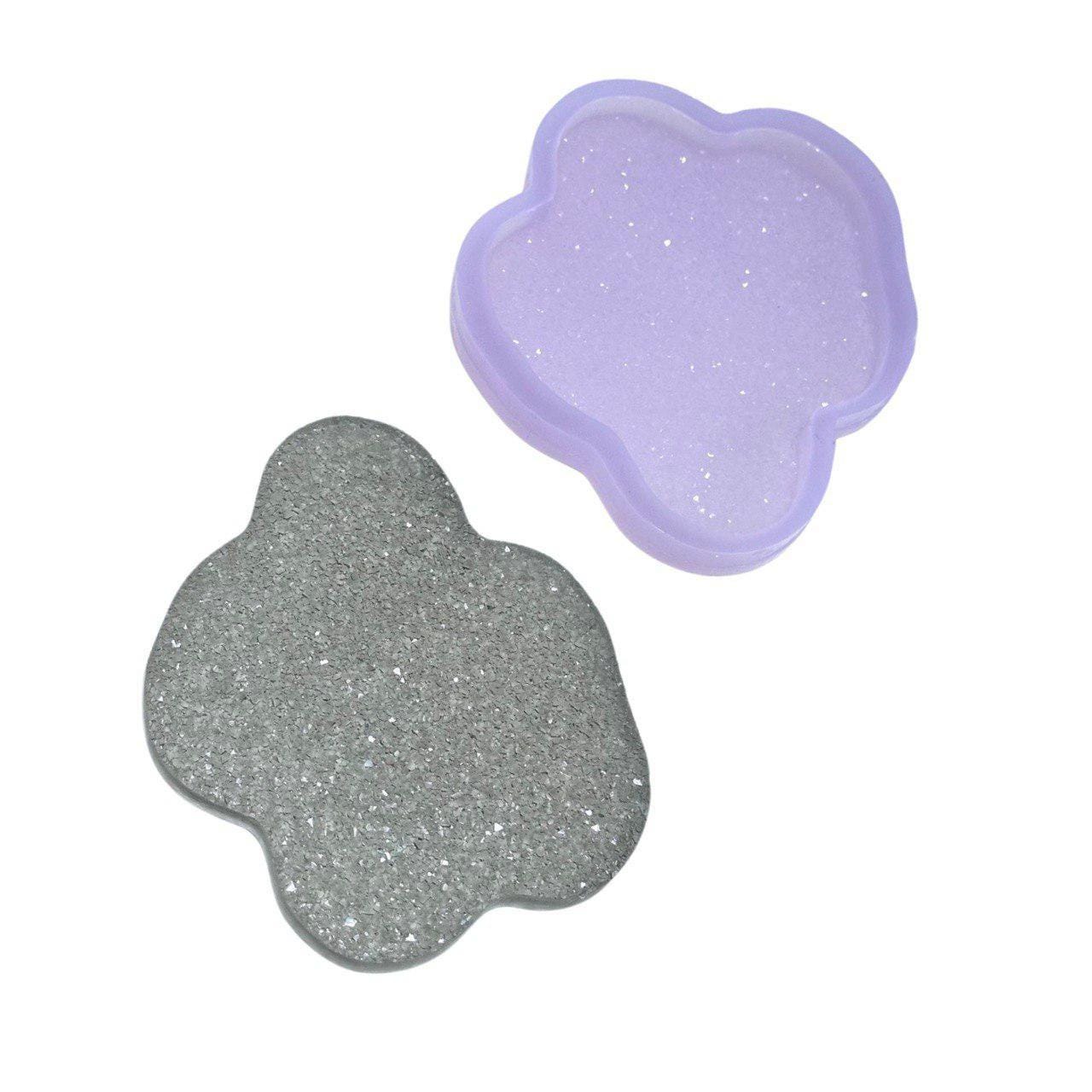 Crystal Silicone Mold Coaster Holder for Gesmonite Gypsum Resin - Craft Supply, Serving Tray