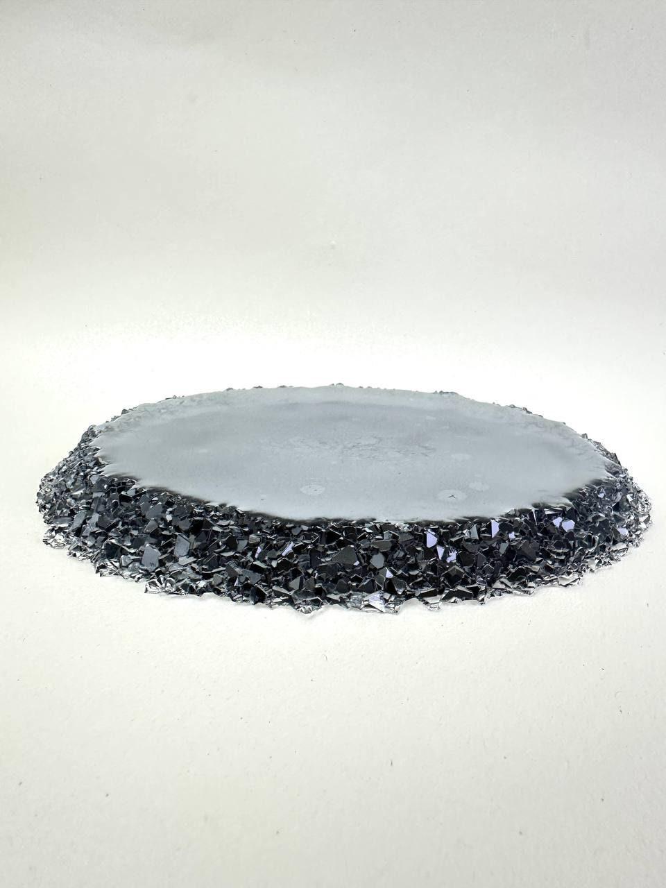 Large Oval Resin Tray Mold with Crystal Edges - Silicone Craft Form for Chic Serving Platters