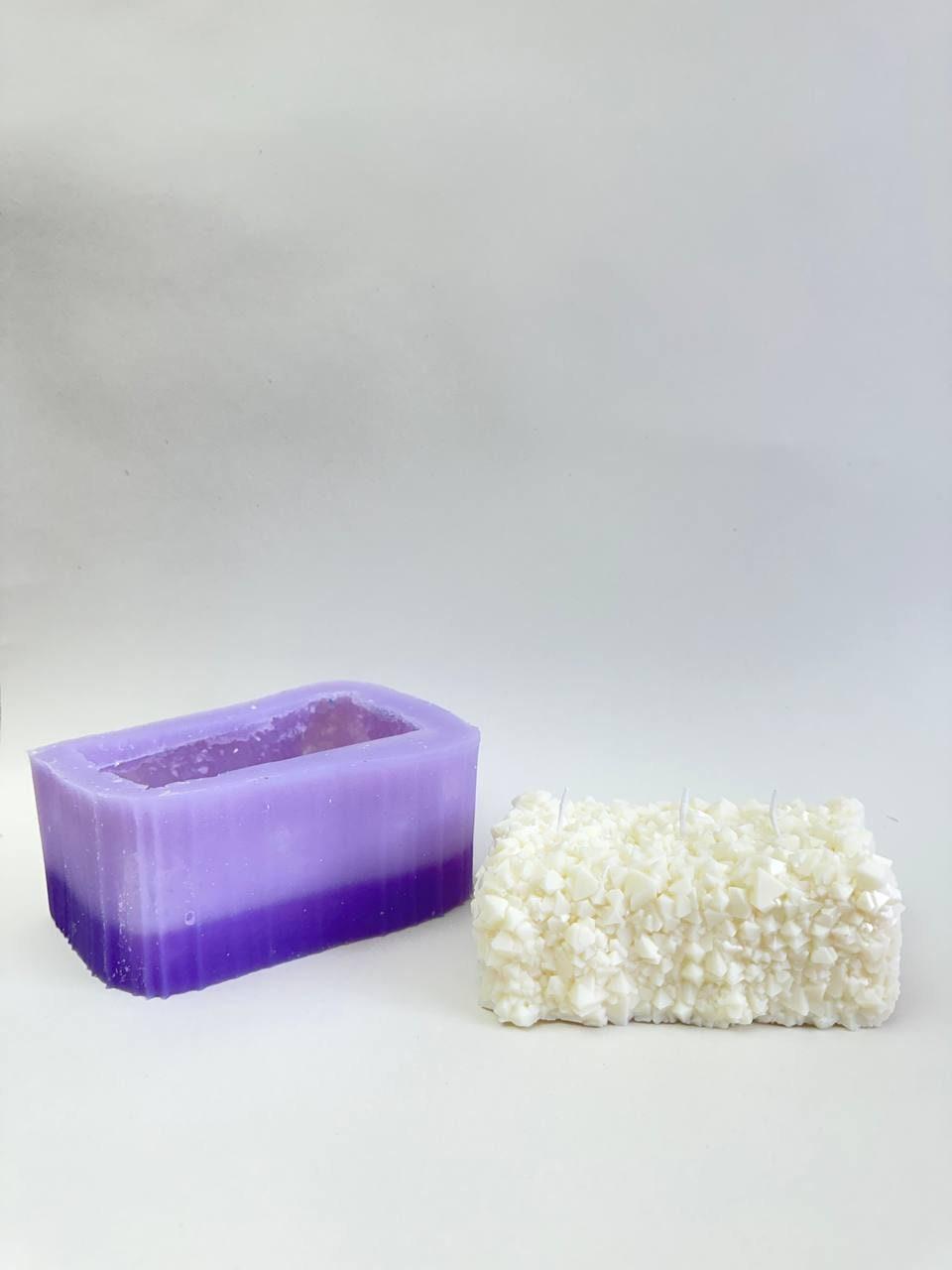 Large Square Silicone Mold for Crystal-Embedded Candle Making