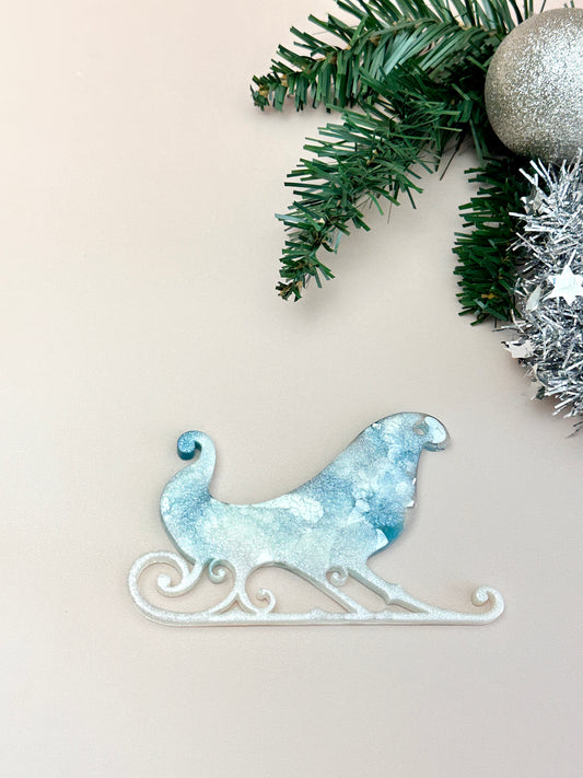 Christmas Sleigh Tree Toys: Large Silicone Mold for Resin Crafts, DIY Decor, and Gifts