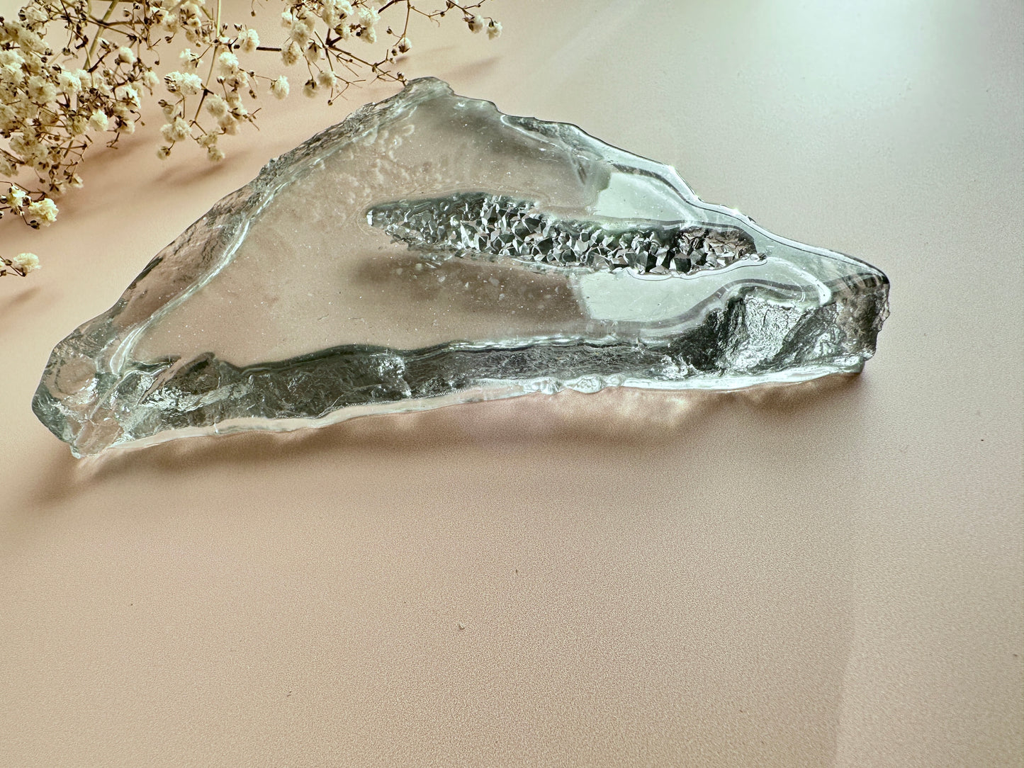 Уникальная силиконовая форма для смолы с краями битого камня и эффектом жеодового кристалла