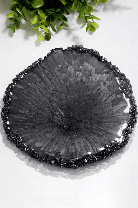 Irregular Resin Tray Mold with Crystal Edges - Silicone Craft Form for Chic Serving Platters - Ideas Decor Shop