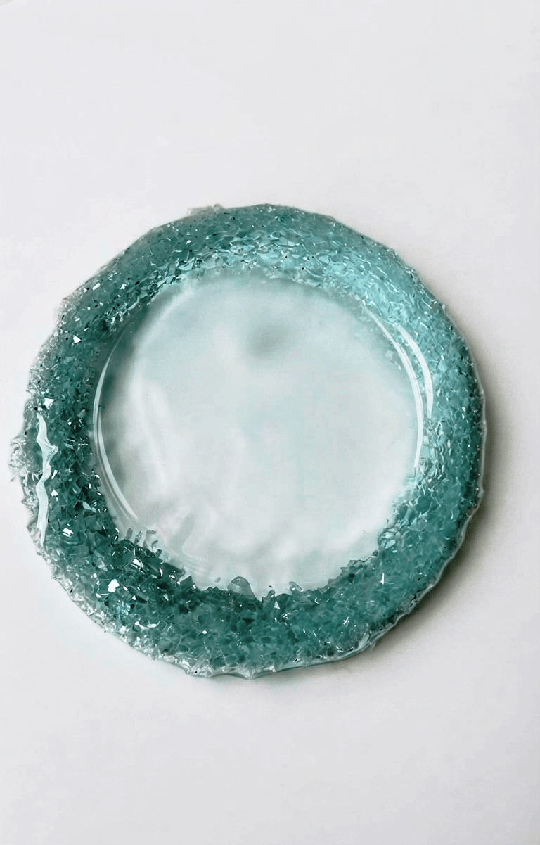 Large 14,5 cm Round Crystal Edge Mold for Coasters and Trays - Ideas Decor Shop