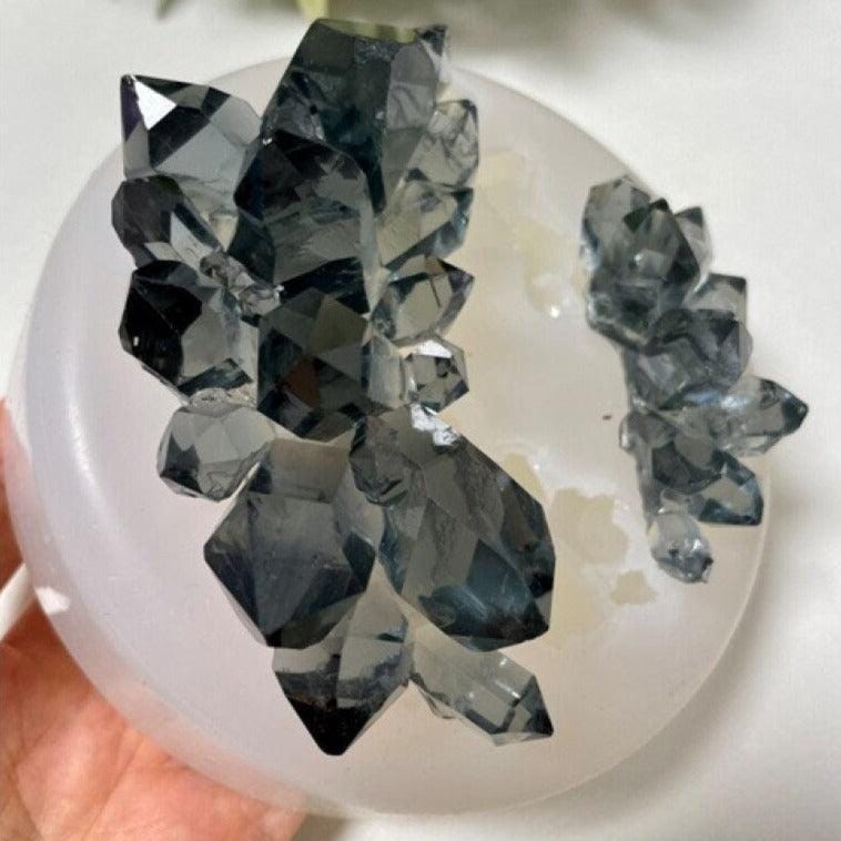 Large 2 Pc Crystal Cluster Silicone Mold for Resin Art and DIY Crafts - Ideas Decor Shop