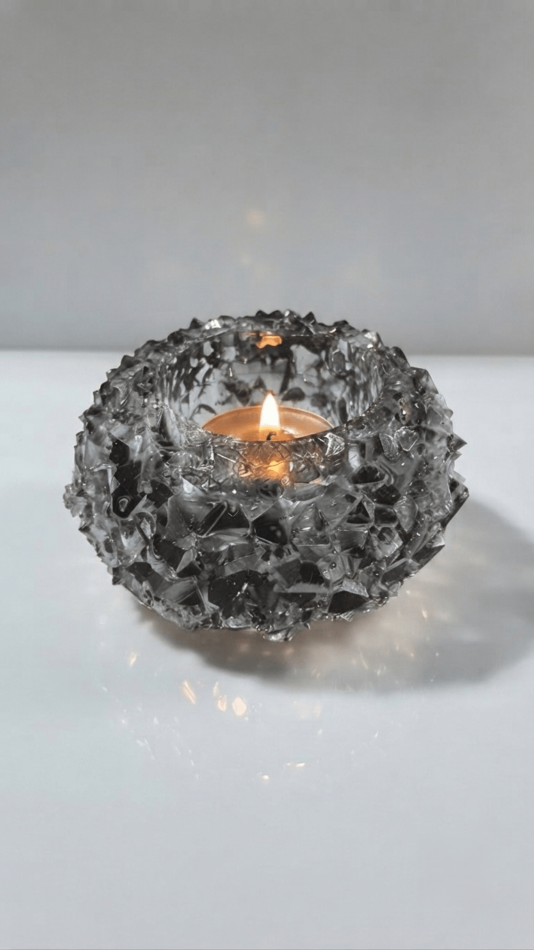 Large Crystal tealight holder Silicone Mold - Ideas Decor Shop