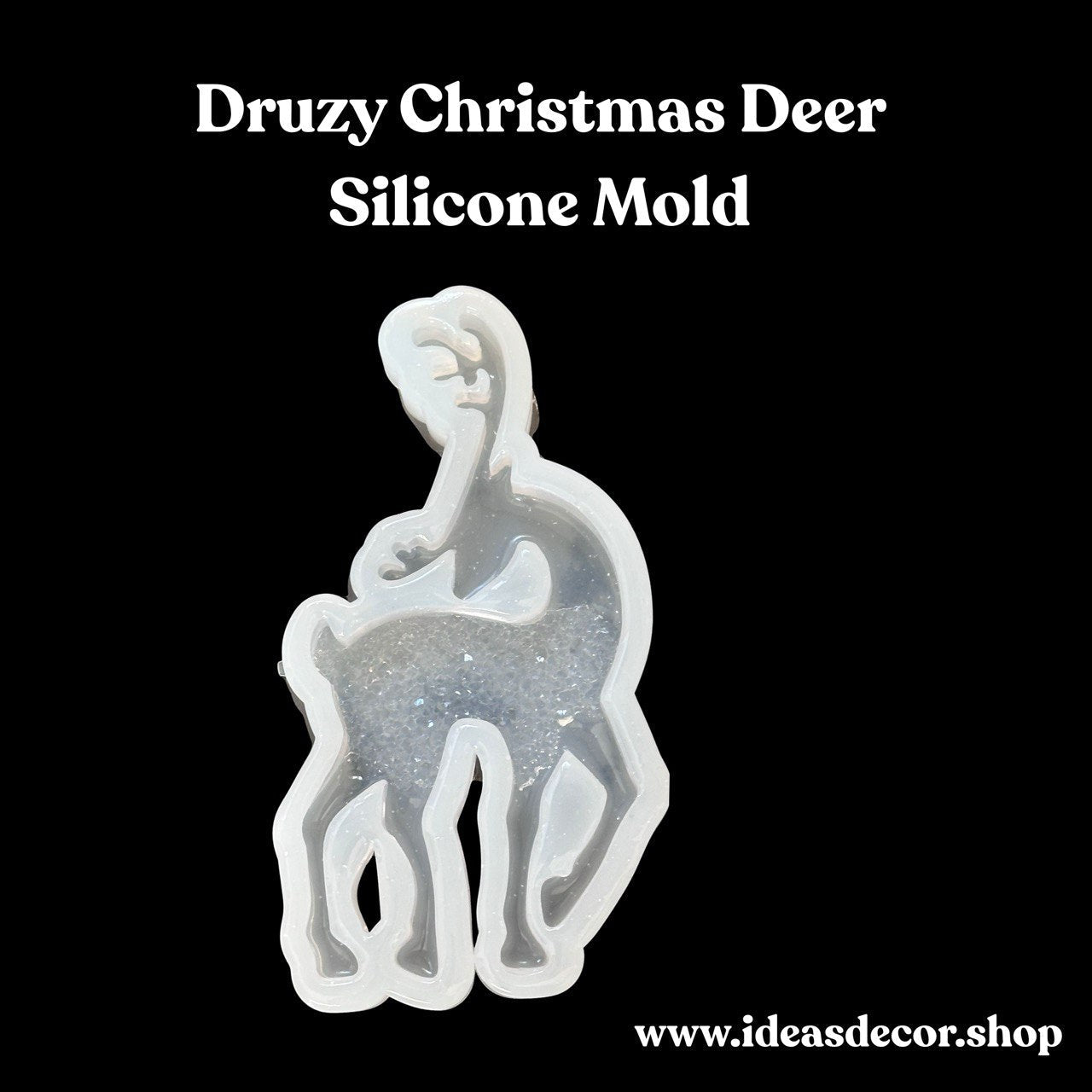 Large Druzy Christmas Deer Silicone Mold - Ideas Decor Shop