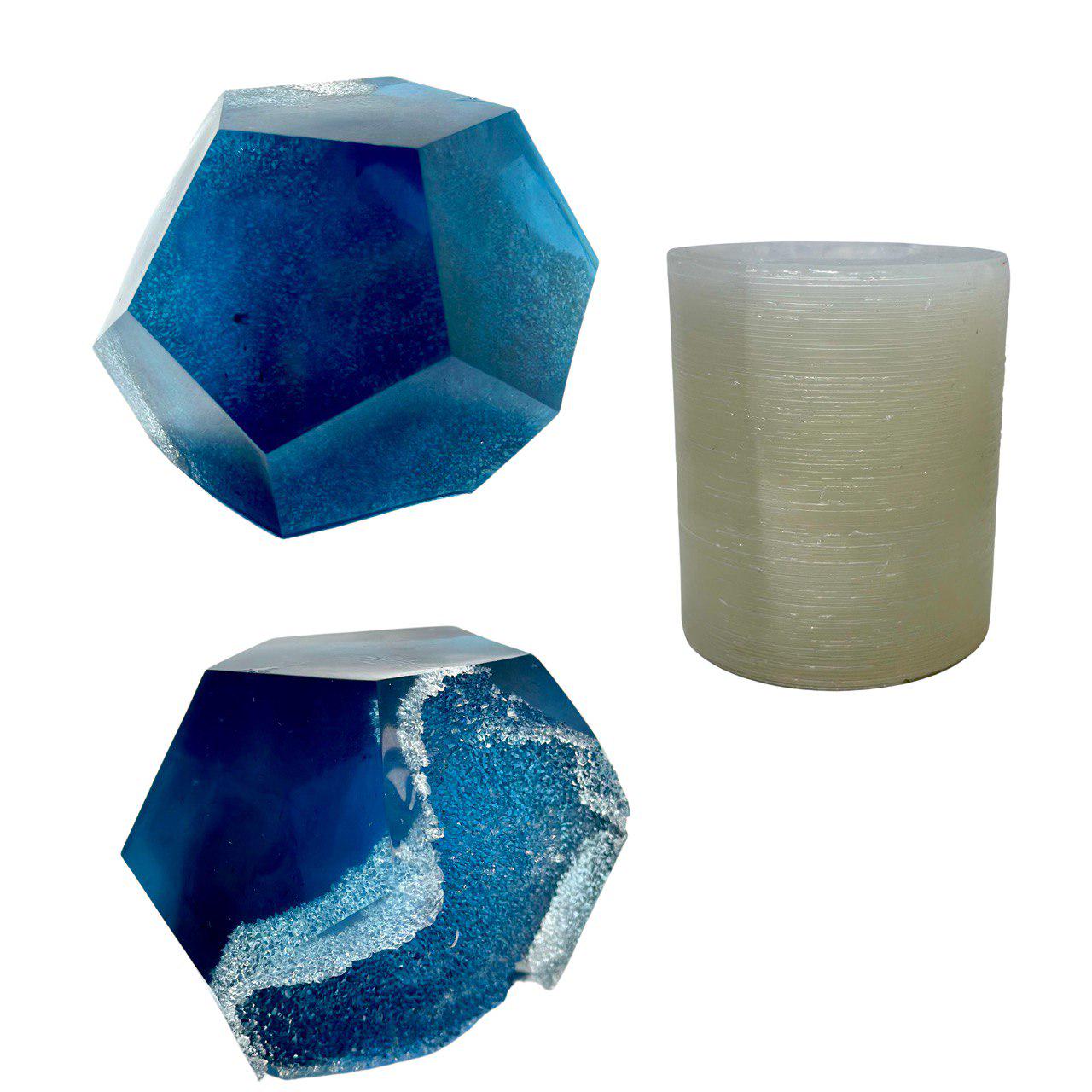 Large Geode Crystal Silicone Mold for Resin Crafting - Faceted Sphere Shape - Ideas Decor Shop