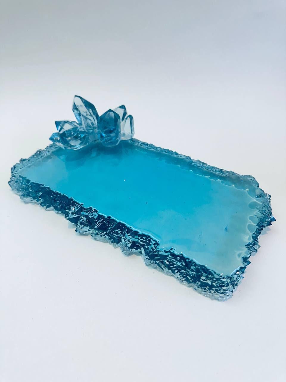 Large Rectangular Silicone Tray Mold Featuring Exquisite Crystal Edges - Ideas Decor Shop