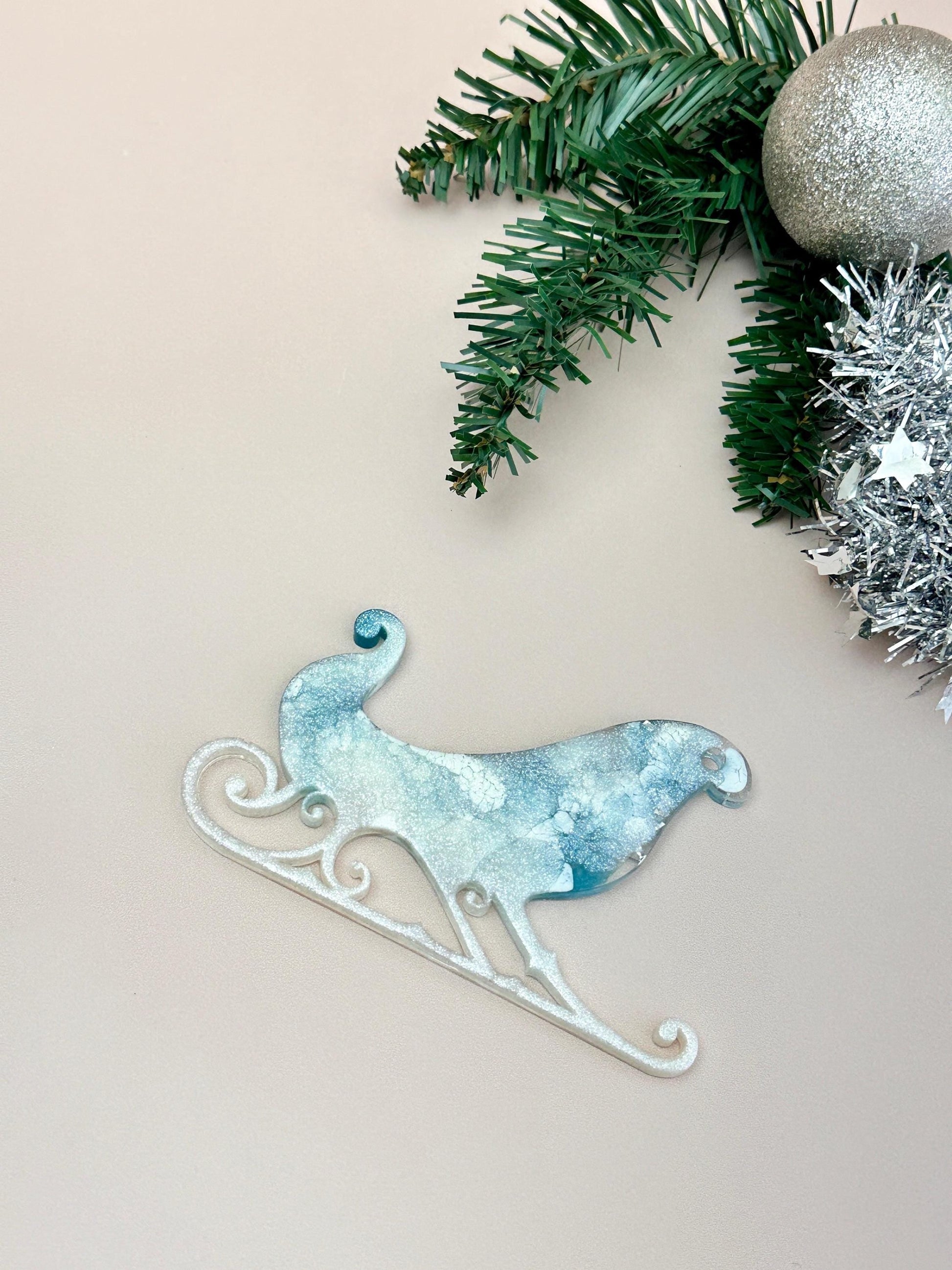 Large Silicone Christmas Sleigh Tree Toys Mold for Resin Crafts - Ideas Decor Shop