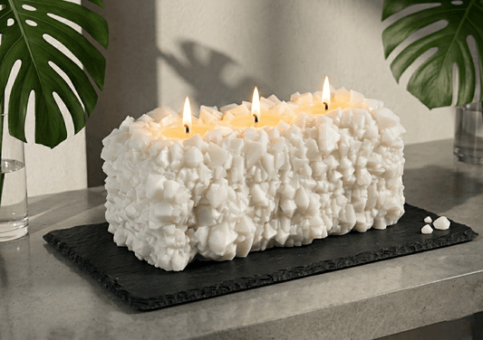 Large Square Silicone Mold for Crystal-Embedded Candle Making - Ideas Decor Shop