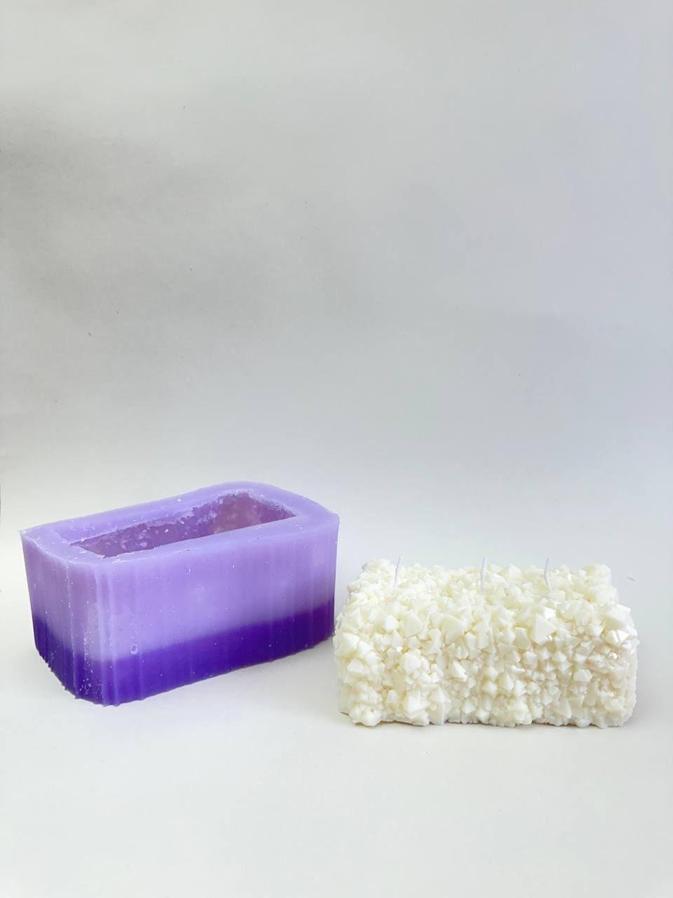 Large Square Silicone Mold for Crystal-Embedded Candle Making - Ideas Decor Shop