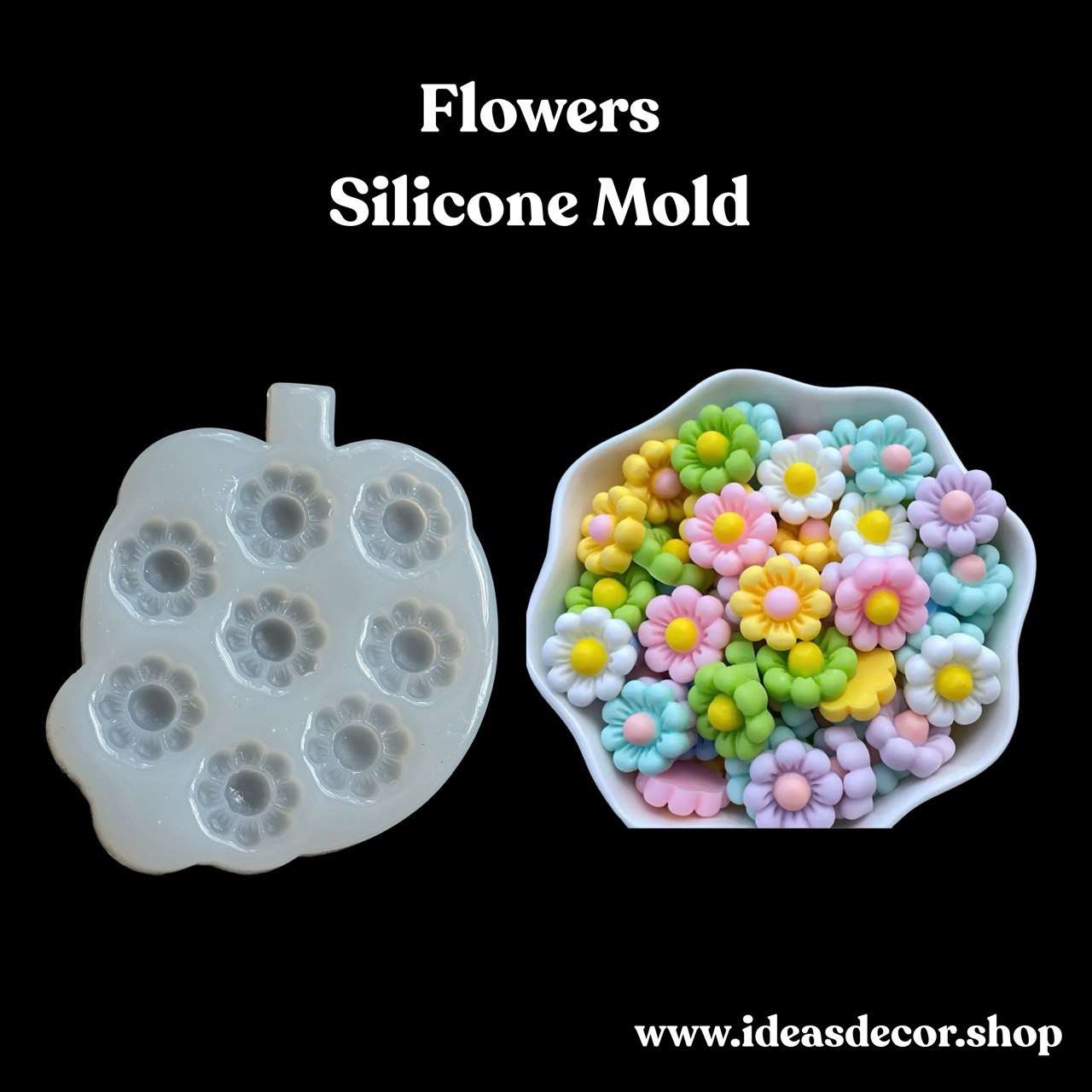 Mini Flower Silicone Mold – 8 Cavity Daisy Mold - Ideas Decor Shop