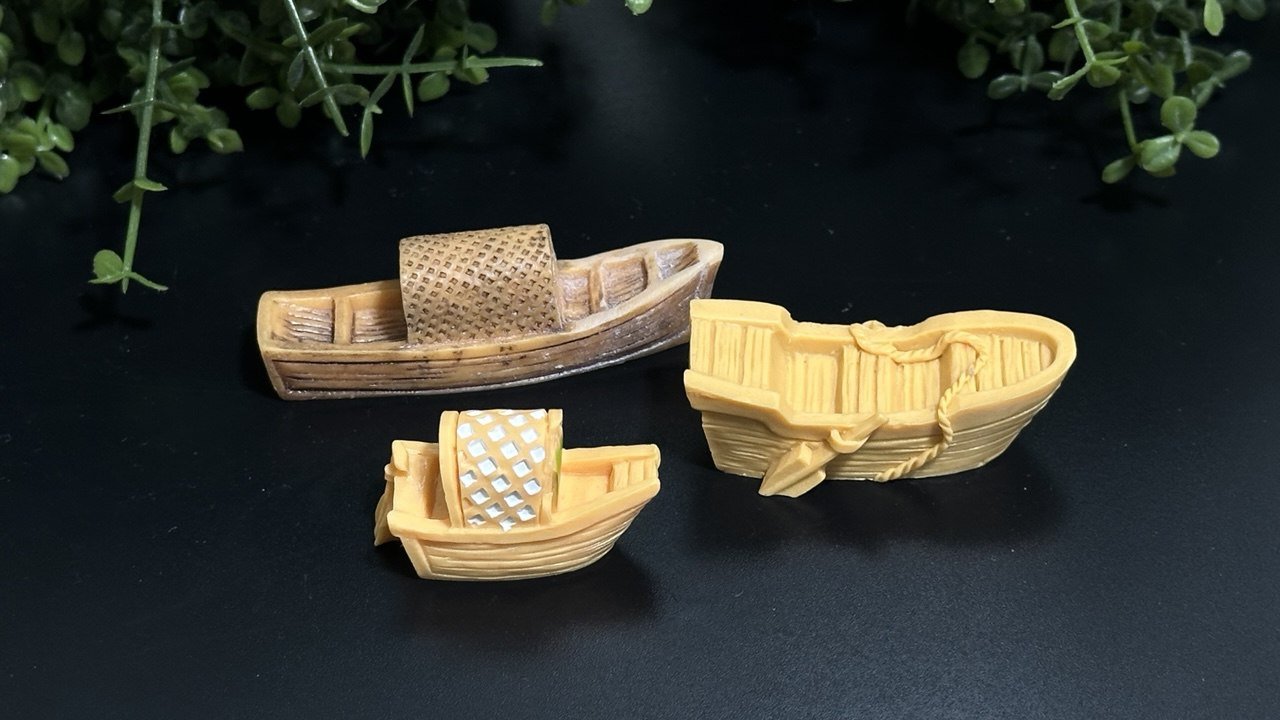 Mini Wooden Fishing Boats Silicone Mold Set - Ideas Decor Shop