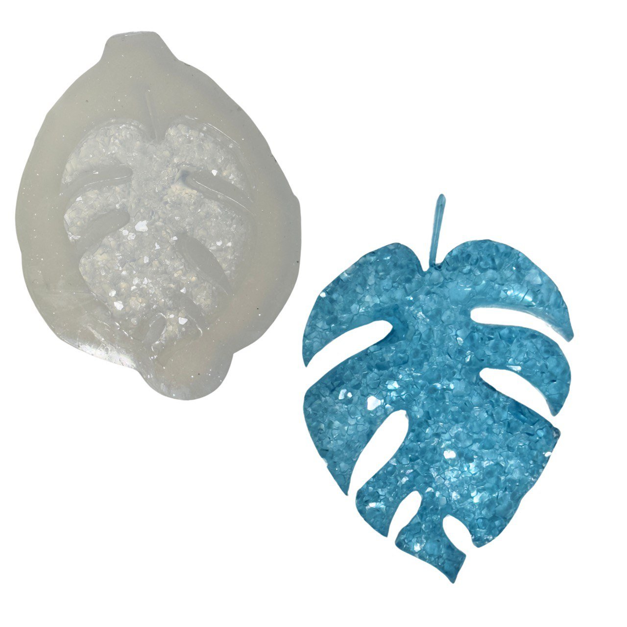 Monstera Druzy Resin Mold | DIY Keychain and Jewelry Silicone Mold - Ideas Decor Shop