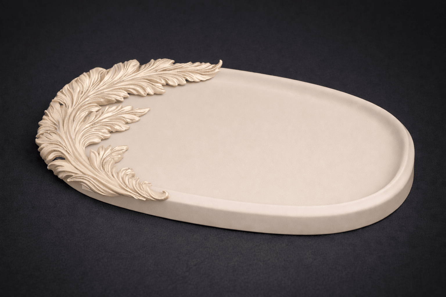 Oval Silicone Mold Tray with Baroque Leaf - Ideas Decor Shop