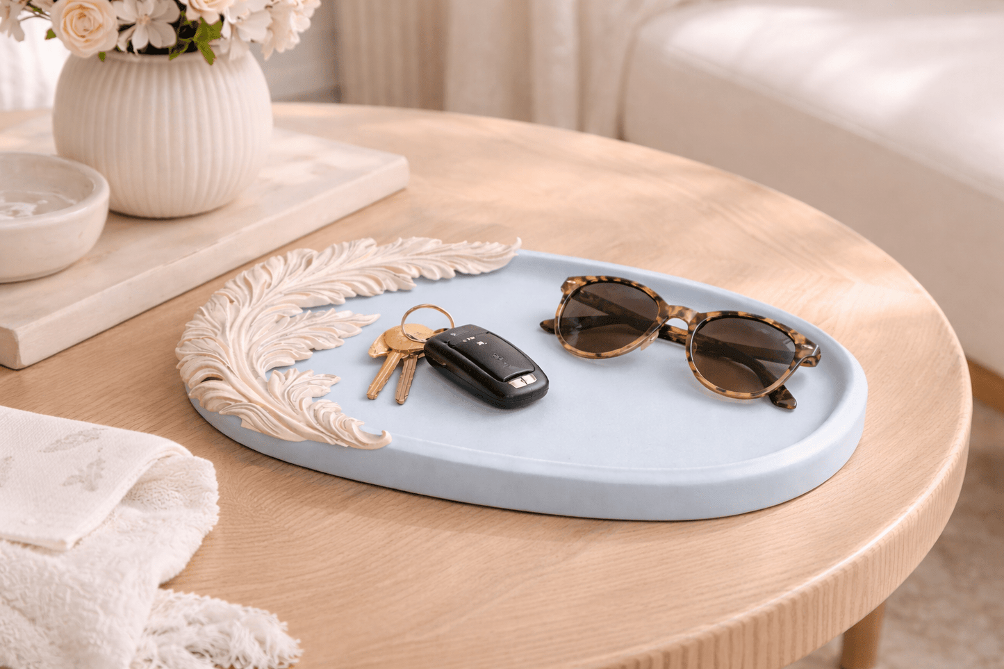 Oval Silicone Mold Tray with Baroque Leaf - Ideas Decor Shop