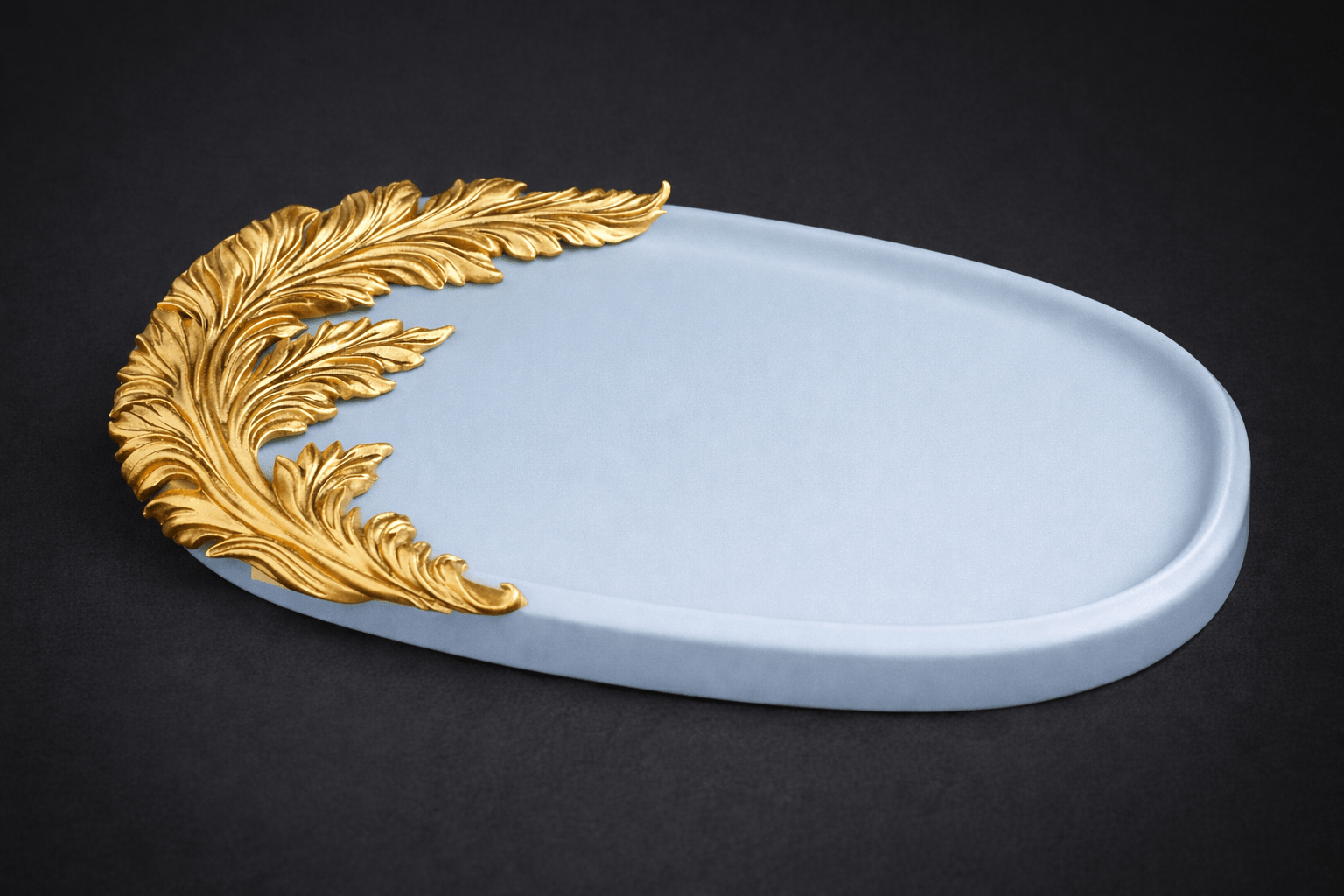 Oval Silicone Mold Tray with Baroque Leaf - Ideas Decor Shop