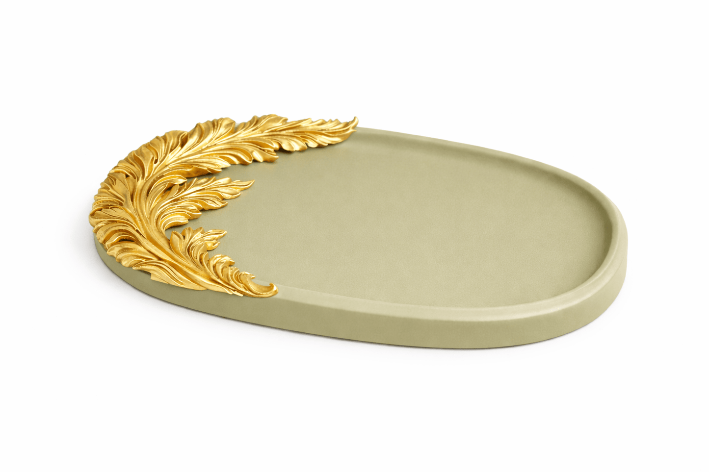 Oval Silicone Mold Tray with Baroque Leaf - Ideas Decor Shop