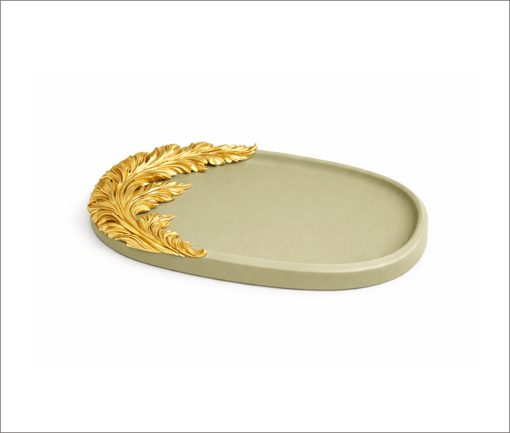 Oval Silicone Mold Tray with Baroque Leaf - Ideas Decor Shop