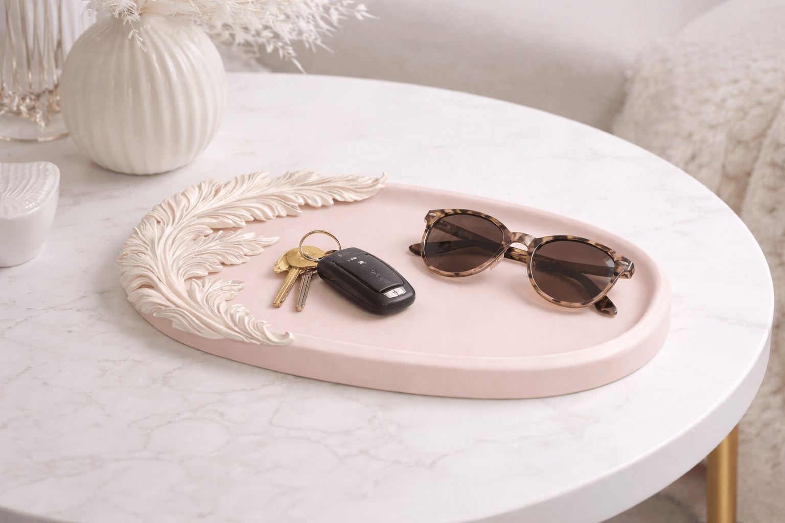 Oval Silicone Mold Tray with Baroque Leaf - Ideas Decor Shop