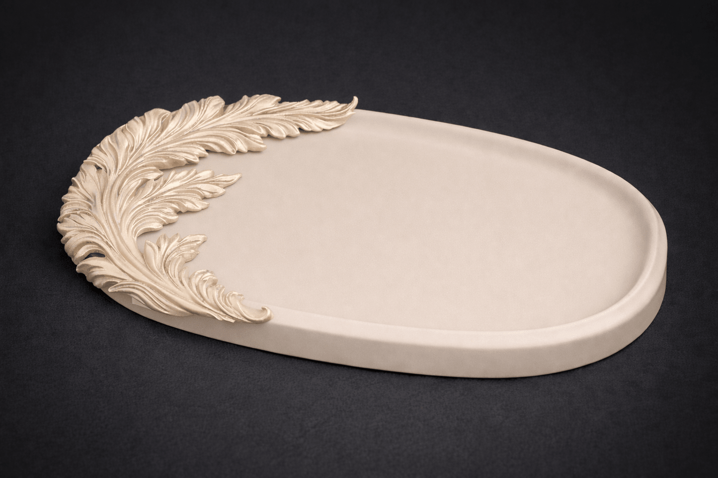 Oval Silicone Mold Tray with Baroque Leaf - Ideas Decor Shop