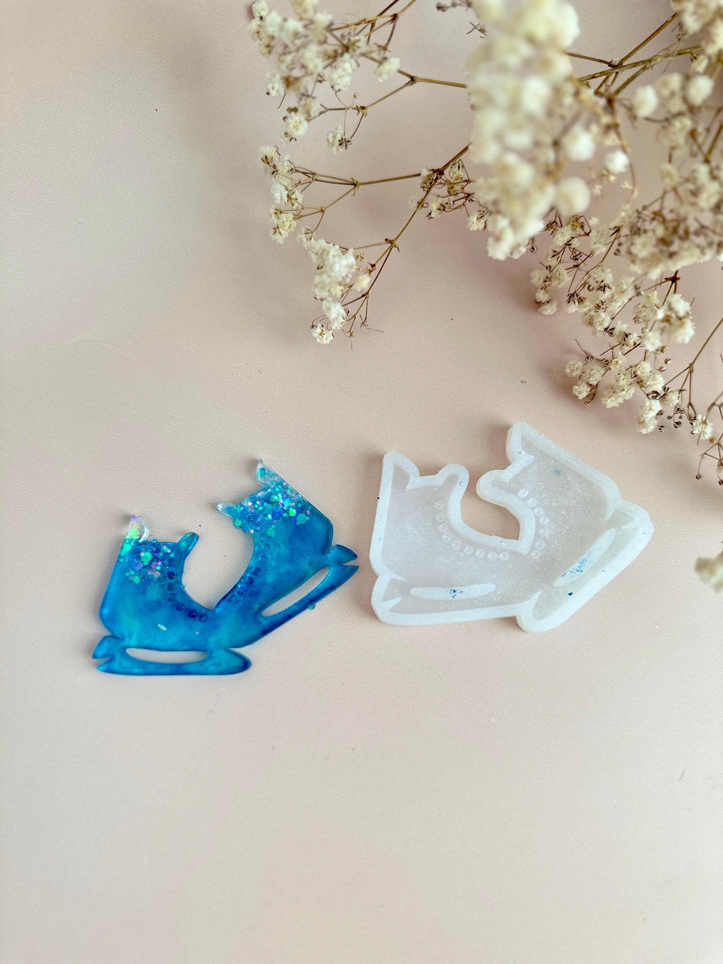 Pair of Ice Skates Silicone Mold for Resin Christmas Tree Ornaments - Ideas Decor Shop