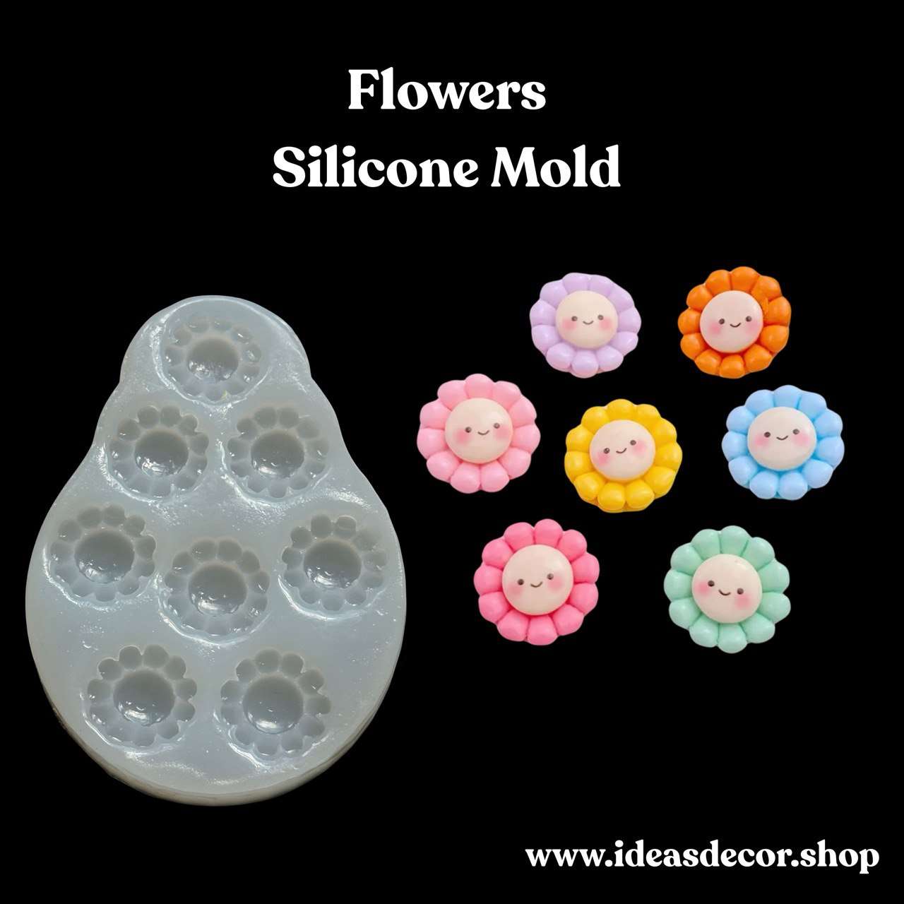 Cute Flowers Silicone Mold – Kawaii Resin Mold for Crafts