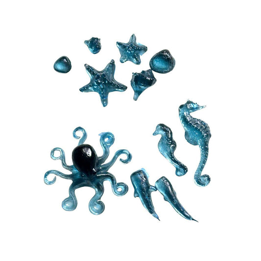 Mini Ocean Set with Octopus, Seahorse, Shells, Starfish Silicone Mold
