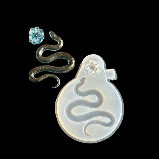 Snake Silicone Mold with Flower