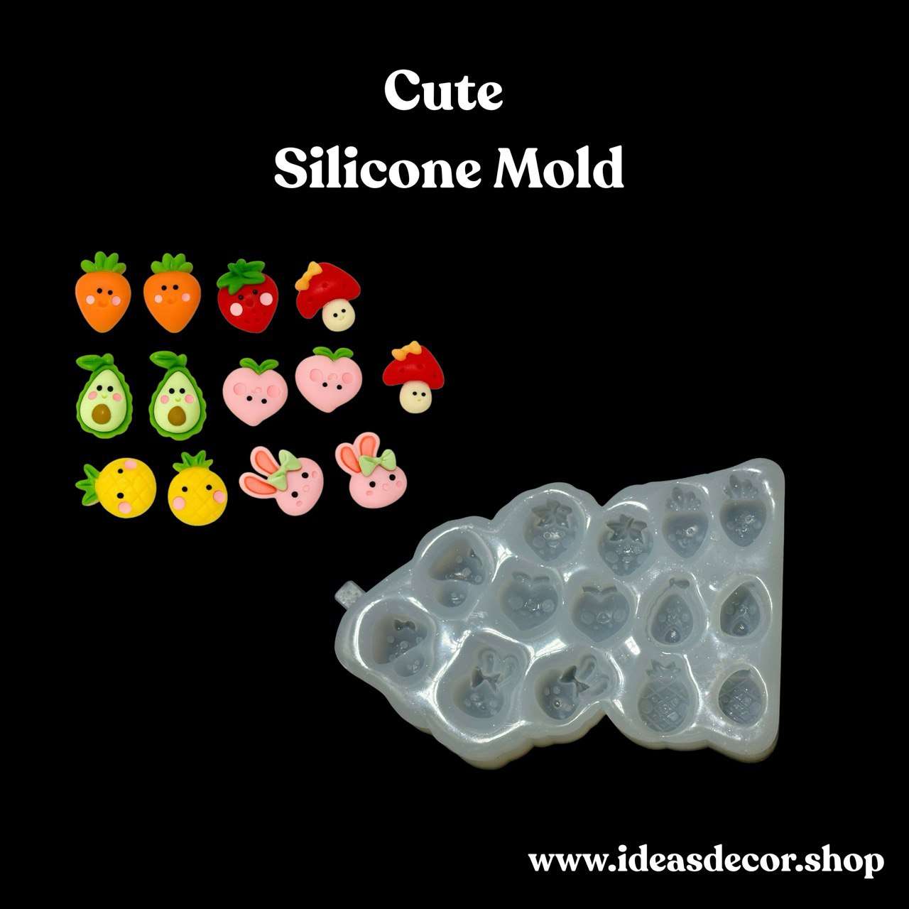 Kawaii Silicone Mold – Mini Fruits and Bunny Mold