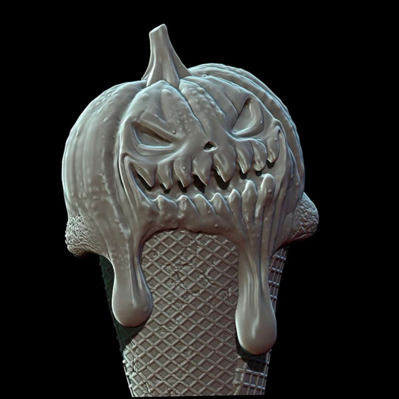 Spooky Pumpkin Ice Cream Silicone Mold