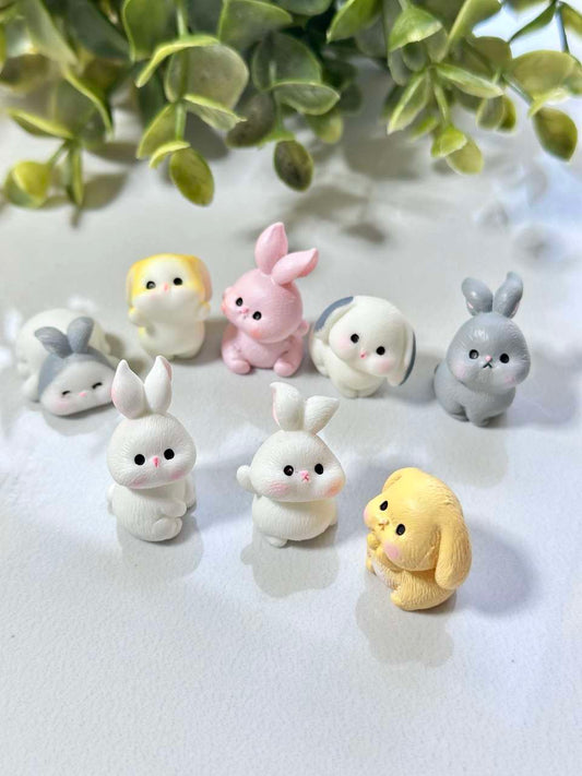 Silicone Mold Bunny Figurines – Mini Rabbit Resin Mold Set of 8