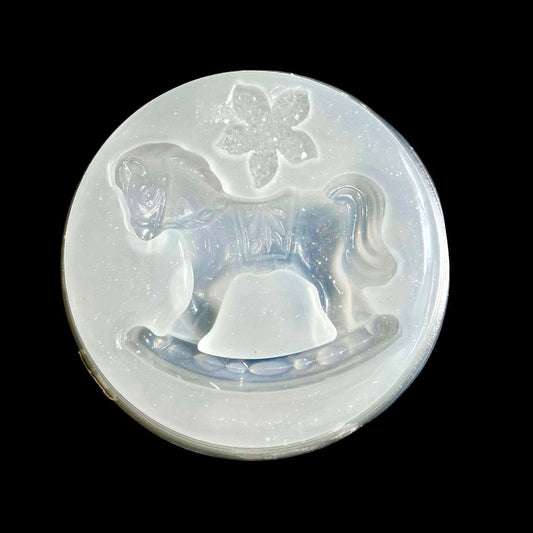Silicone Mold Rocking Horse with Druzy Flower