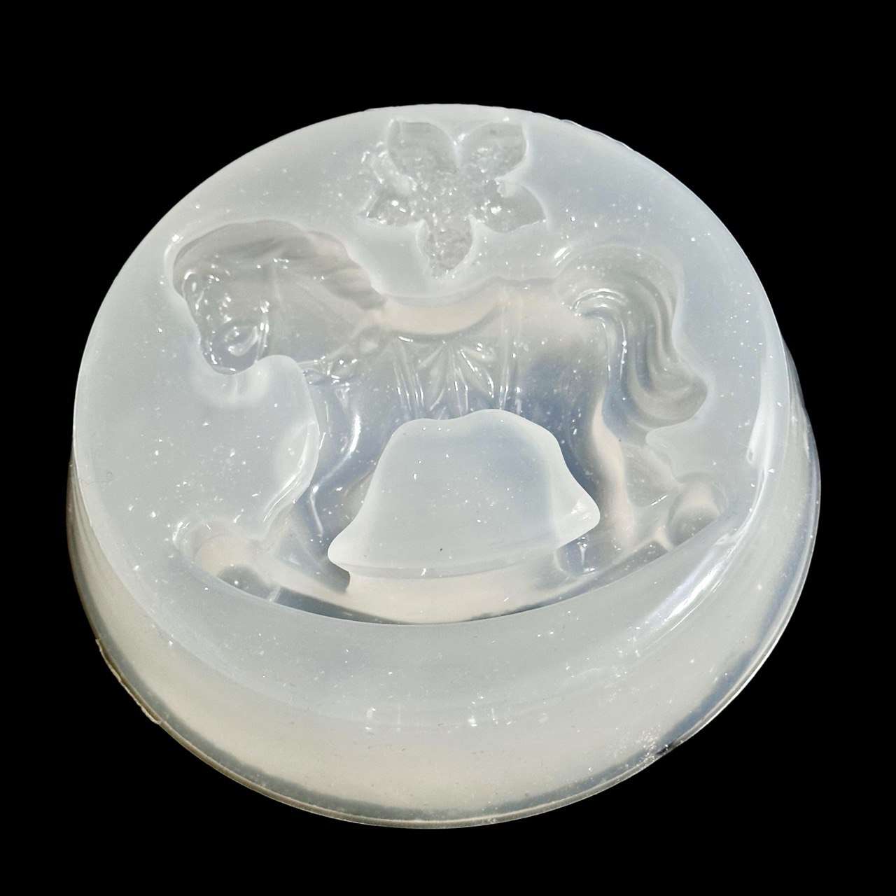 Silicone Mold Rocking Horse with Druzy Flower