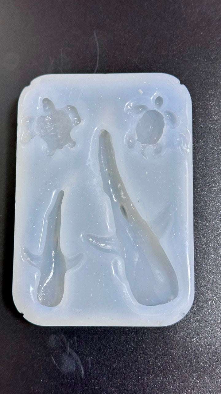 Whale and Turtle Silicone Mold – 3D Ocean Animal Resin Mold