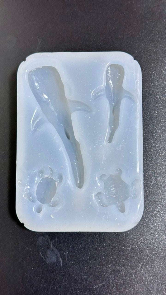 Whale and Turtle Silicone Mold – 3D Ocean Animal Resin Mold