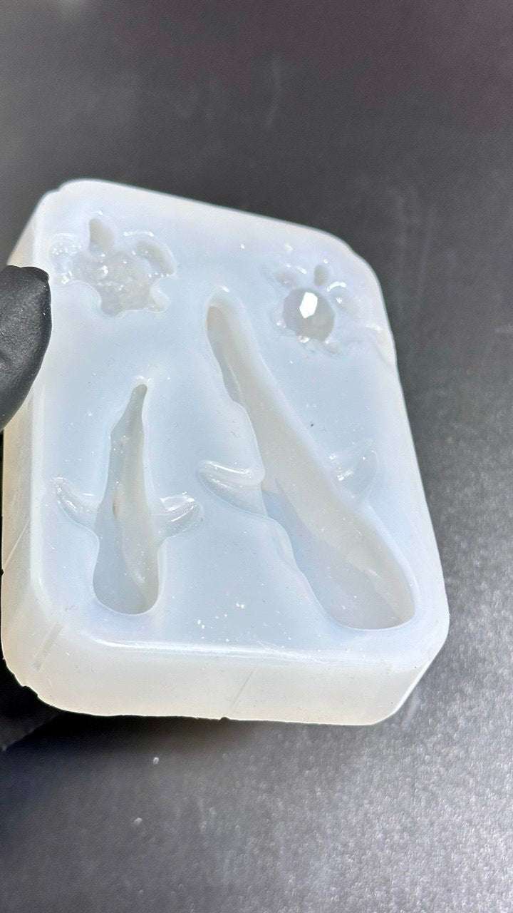 Whale and Turtle Silicone Mold – 3D Ocean Animal Resin Mold