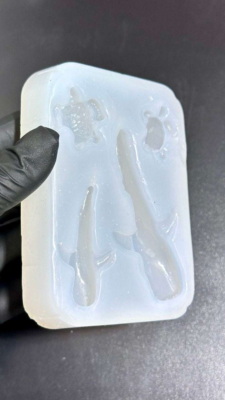 Whale and Turtle Silicone Mold – 3D Ocean Animal Resin Mold