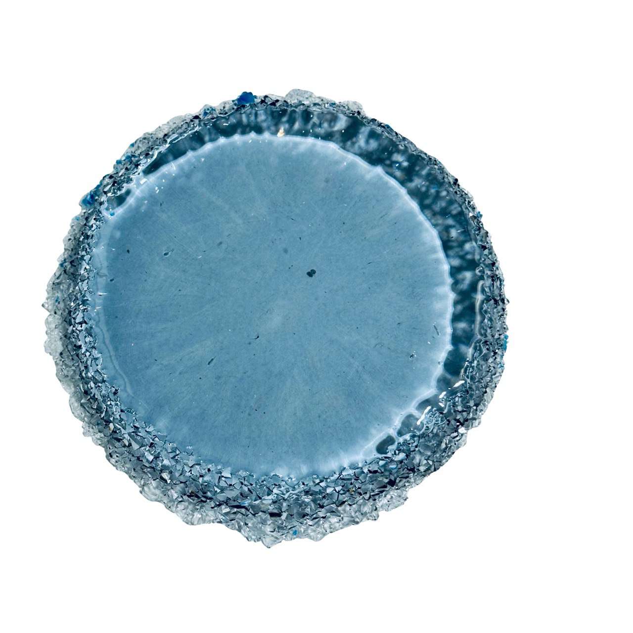 Crystal Edge Round Coaster Mold | Sparkling Silicone Tray Mold