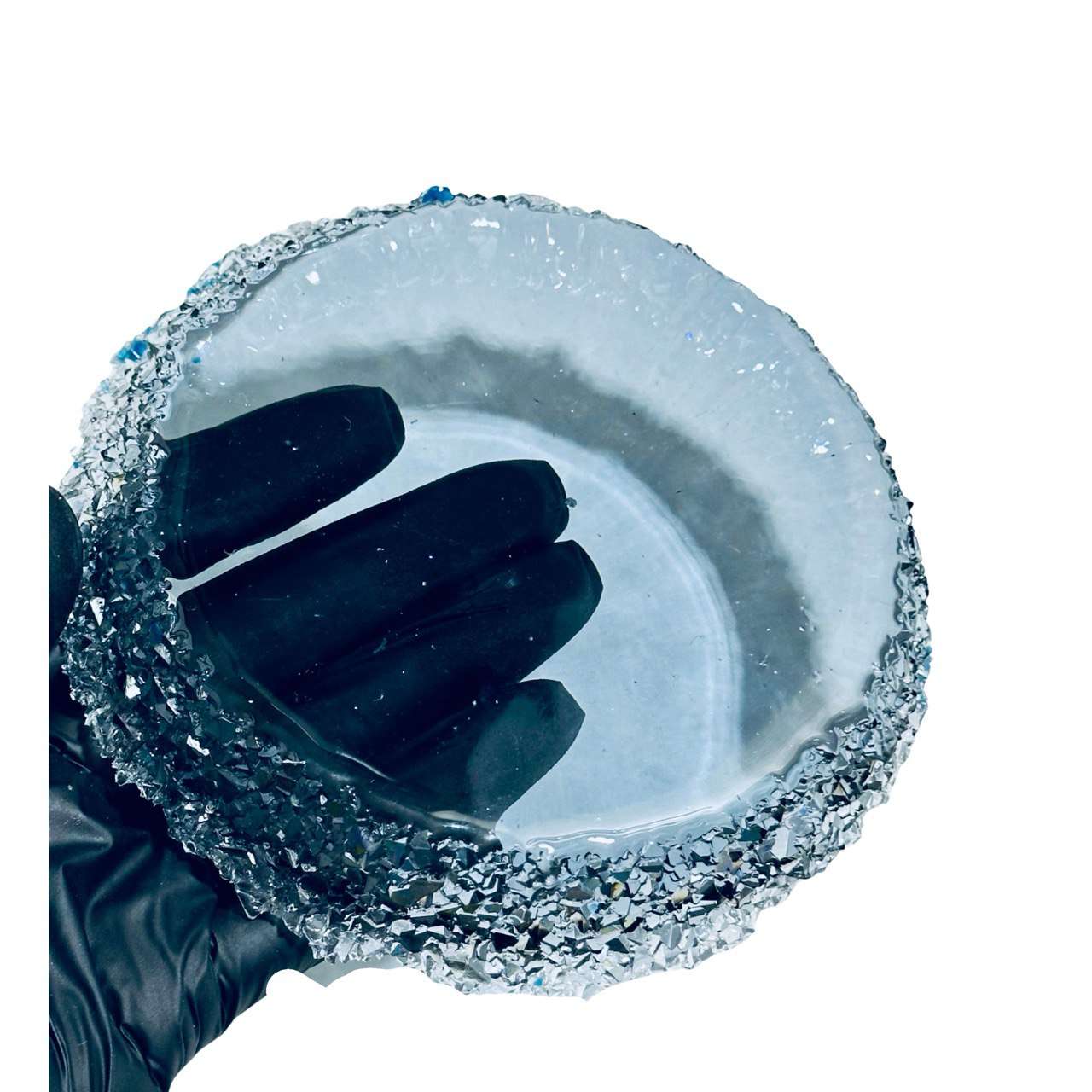 Crystal Edge Round Coaster Mold | Sparkling Silicone Tray Mold