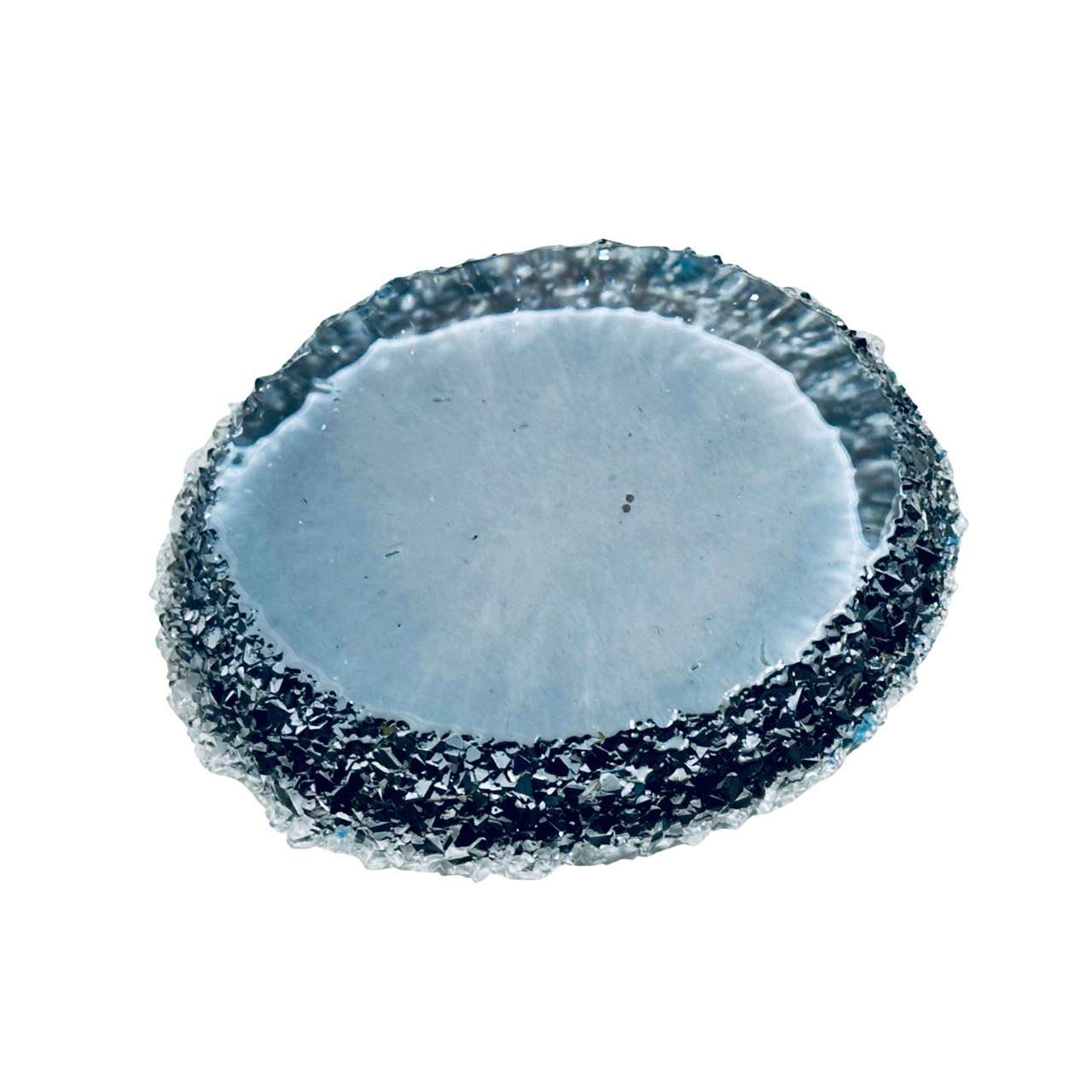 Crystal Edge Round Coaster Mold | Sparkling Silicone Tray Mold