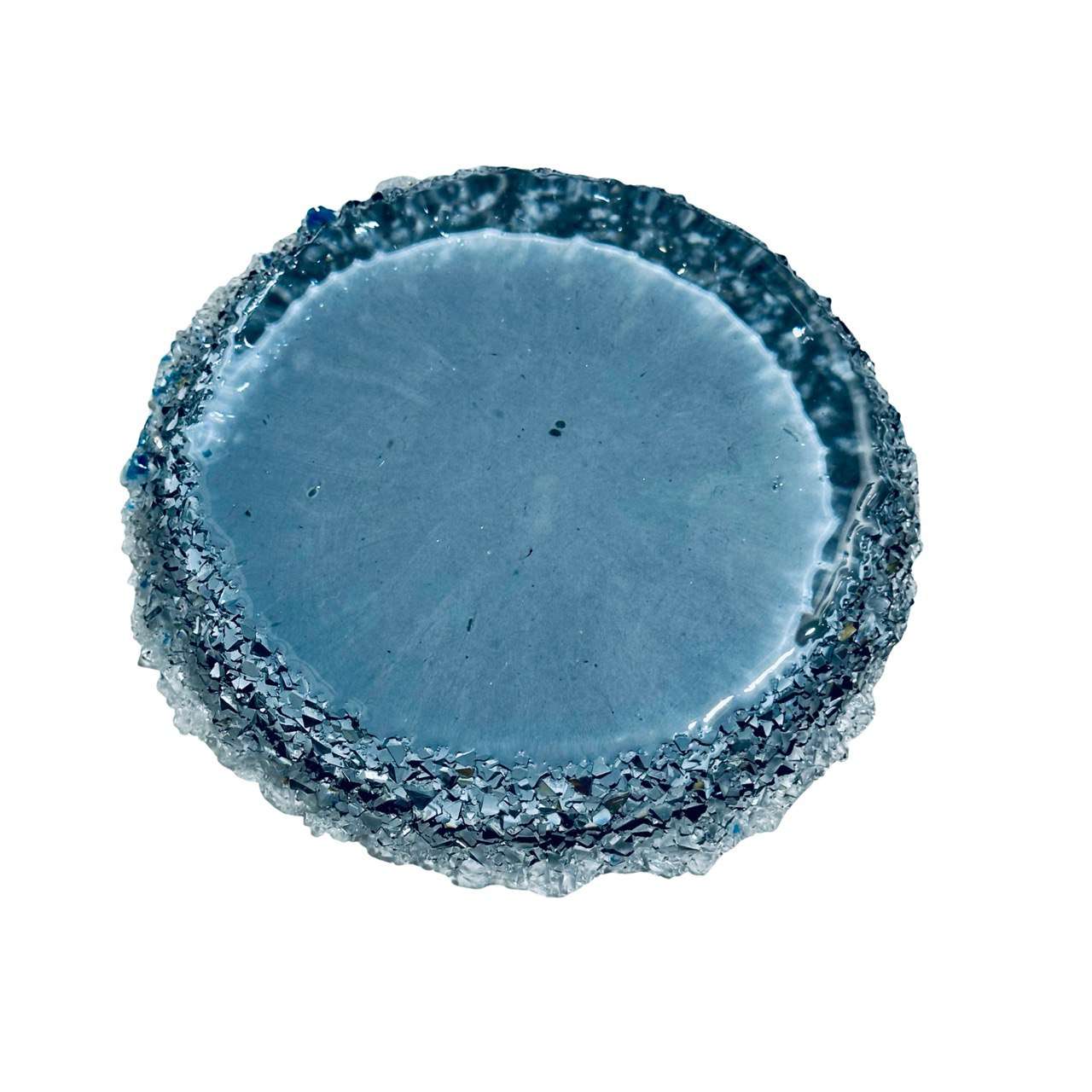 Crystal Edge Round Coaster Mold | Sparkling Silicone Tray Mold